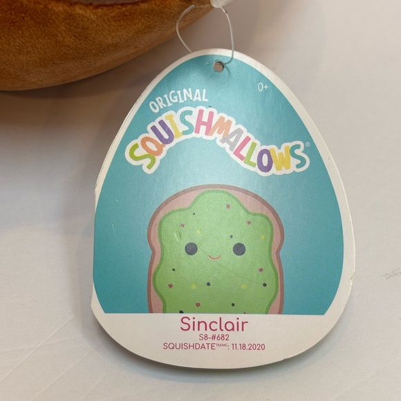 Squishmallows Sinclair The Avocado Toast 8 Inch Plush Brown Green NEW - Picture 4 of 9